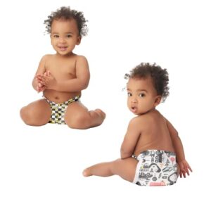 The Honest Company Clean Conscious Diapers | Plant-Based, Sustainable | Big Trucks + So Bananas | Club Box, Size 5 (27+ lbs), 50 Count