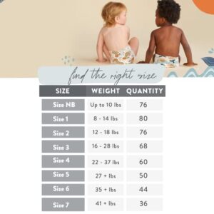 The Honest Company Clean Conscious Diapers | Plant-Based, Sustainable | Above It All + Barnyard Babies | Club Box, Size 1 (8-14 lbs), 80 Count