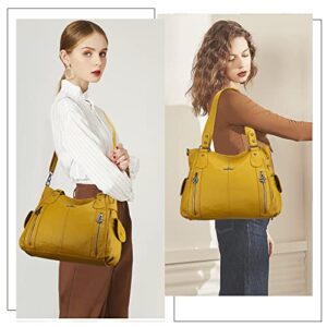 Handbag Hobo Women Shoulder Bag/Handbag Roomy Multiple Pockets Fashion PU Tote, Yellow