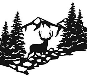 Mule Deer Mountain Scene | Laser Cut Metal Wall Art Sign for Home, Cabin, and Garage Decor | High Country Décor