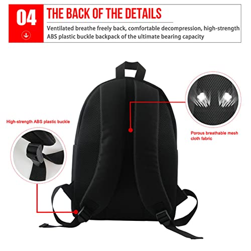 FOR U DESIGNS Teenager Children's Bookbag Canvas Backpack One Set + Picnic Lunch Box + School Pen Case Football