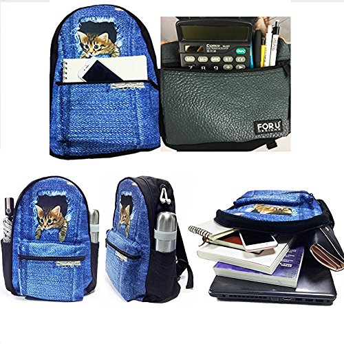 FOR U DESIGNS Teenager Children's Bookbag Canvas Backpack One Set + Picnic Lunch Box + School Pen Case Football