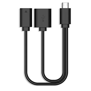rii f1 micro usb host otg adapter cable micro usb to usb for smart tv, compatible with rii keyboards, logitech keyboards, and nintendo switch, snes, nes classic