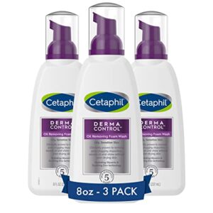cetaphil pro oil removing foam wash, foaming facial cleanser, fragrance free formula suitable for sensitive skin, 8 fluid ounce (pack of 3)