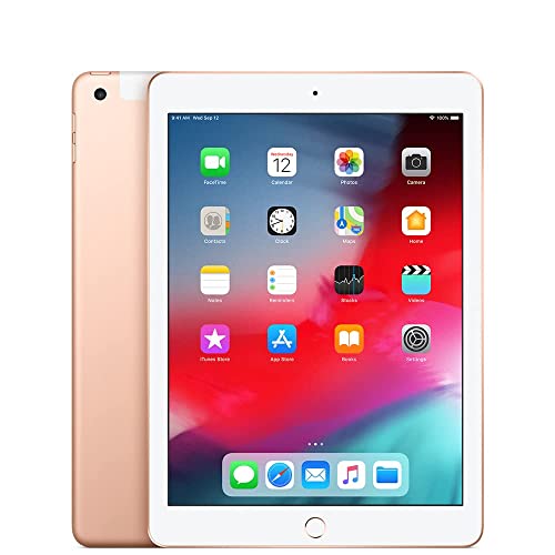 Apple 9.7in iPad (6th Generation, 128GB, Wi-Fi + 4G LTE, Gold) (Renewed)