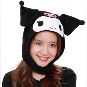sazac kigurumi hat - kuromi- cozy costume beanie cap - adult size
