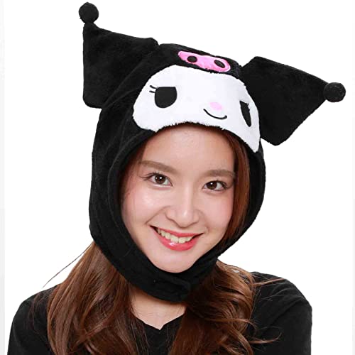 SAZAC Kigurumi Hat - Kuromi- Cozy Costume Beanie Cap - Adult Size