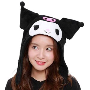 SAZAC Kigurumi Hat - Kuromi- Cozy Costume Beanie Cap - Adult Size