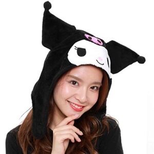 SAZAC Kigurumi Hat - Kuromi- Cozy Costume Beanie Cap - Adult Size