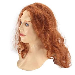 Halloween Latex Mask Realistic Scarlet Female Woman Face Crossdressing Girl Sissy