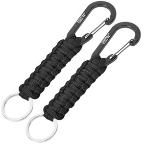 eotw carabiner keychain, small carabiner clip with paracord keychain mini aluminum d ring key organizer