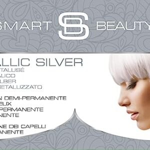 Metallic Silver Hair Dye | Stylish Silver Toner for Bleached Hair | Demi Permanent Hair Color | Added Plex Hair Anti-Breakage Technology | Smart Beauty Hair Color