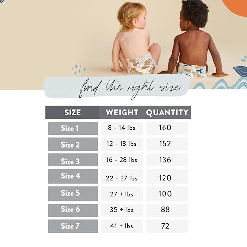 The Honest Company Clean Conscious Diapers | Plant-Based, Sustainable | All The Letters + It's a Pawty | Super Club Box, Size 6 (35+ lbs), 88 Count