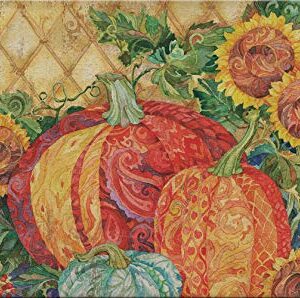 Toland Home Garden 800459 Boho Pumpkins Fall Door Mat 18x30 Inch Sunflower Outdoor Doormat for Entryway Indoor Entrance