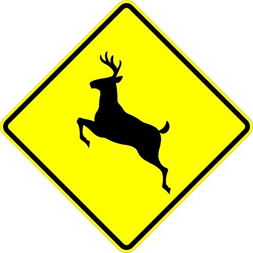 Deer Xing - 18 x 18 Deer Crossing Warning Sign - 3M High Intensity Prismatic Reflective Sheeting - A Real Sign - 10 Year 3M Warranty.