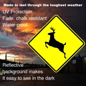 Deer Xing - 18 x 18 Deer Crossing Warning Sign - 3M High Intensity Prismatic Reflective Sheeting - A Real Sign - 10 Year 3M Warranty.