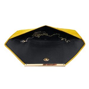 JNB Faux Microsuede Envelope Clutch (MUSTARD) Medium