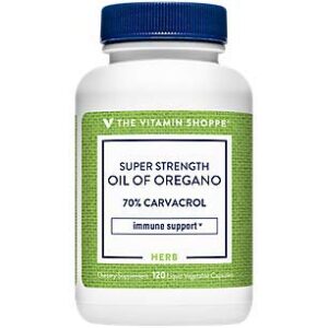 the vitamin shoppe super strength oil of oregano 45mg (70% carvacrol), wild mediterranean oregano oil that supports a healthy immune response (120 veggie capsules)