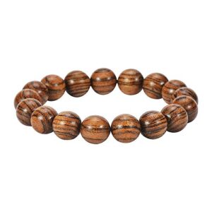 anzhongli prayer beads bracelet 12mm for men and women beaded bracelet sandalwood elastic(12mm 17 beads tiger skin)