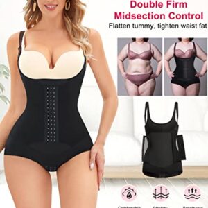 Gotoly Women Waist Trainer Bodysuit Tummy Control Corset Full Body Shaper Cincher Tank Top with Adjustable Straps (Small, Black)