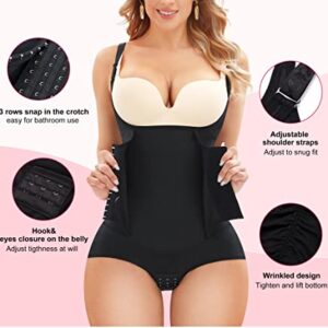 Gotoly Women Waist Trainer Bodysuit Tummy Control Corset Full Body Shaper Cincher Tank Top with Adjustable Straps (Small, Black)