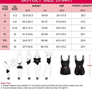 Gotoly Women Waist Trainer Bodysuit Tummy Control Corset Full Body Shaper Cincher Tank Top with Adjustable Straps (Medium, Black)