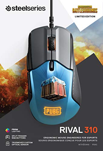 SteelSeries Rival 310 - Optical Gaming Mouse - RGB Illumination - 6 Buttons, Rubber Sides - On-Board Memory - PUBG