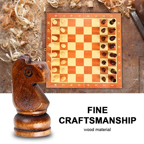 Wooden Chess Set - Folding Board, 12 Inches Handmade Portable Travel Chess Board Game Sets with Game Storage - Beginner Chess Set for Kids and Adults