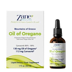 zane hellas 70% oregano oil. greek essential oil of oregano .86% min carvacrol. 112 mg carvacrol per serving. probably the best oregano oil in the world. 1 fl. oz.- 30ml