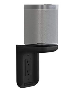 sanus outlet shelf - holds any device up to 10lbs & installs in seconds - includes standard & decora style outlet covers & integrated cable management channel - works for sonos & smart home speakers