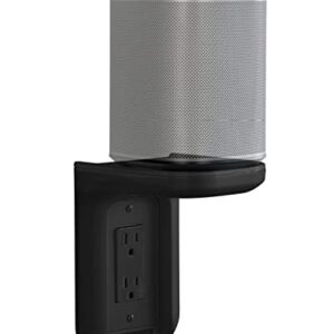 Sanus Outlet Shelf - Holds Any Device Up to 10lbs & Installs in Seconds - Includes Standard & Decora Style Outlet Covers & Integrated Cable Management Channel - Works for Sonos & Smart Home Speakers