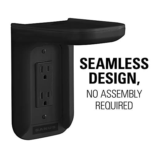 Sanus Outlet Shelf - Holds Any Device Up to 10lbs & Installs in Seconds - Includes Standard & Decora Style Outlet Covers & Integrated Cable Management Channel - Works for Sonos & Smart Home Speakers