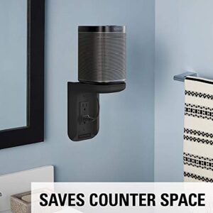 Sanus Outlet Shelf - Holds Any Device Up to 10lbs & Installs in Seconds - Includes Standard & Decora Style Outlet Covers & Integrated Cable Management Channel - Works for Sonos & Smart Home Speakers