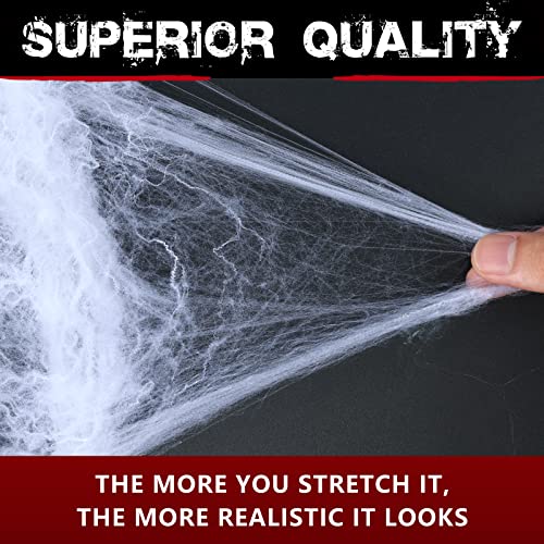 900 sqft Spider Webs Halloween Decorations Bonus with 30 Fake Spiders, Super Stretch Cobwebs for Halloween Indoor and Outdoor Party Supplies