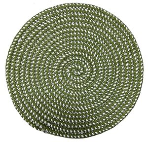 hand woven round area rugs living room bedroom study computer chair cushion base mat round carpet lifts basket swivel chair pad coffee table rug(2' round, green)