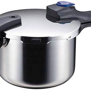 Pearl Metal HB-2058 Pressure Cooker, Stainless Steel, 1.6 gal (5.5 L), Light to Use, Switchable, One-Hand, Time-Saving Induction Compatible