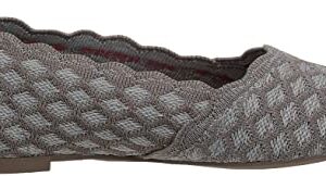 Skechers Women's Cleo-Honeycomb Ballet Flat, Dark Taupe, 10