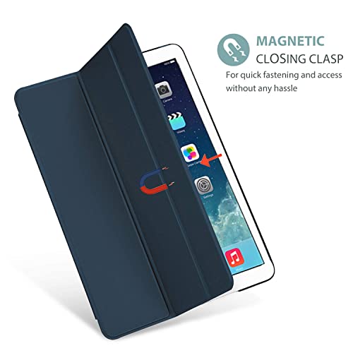 ProCase Smart Case for iPad Air 1st Edition, Ultra Slim Lightweight Stand Protective Case Shell with Translucent Frosted Back Cover for Apple iPad Air 2013 Model (A1474 A1475 A1476) -Navy