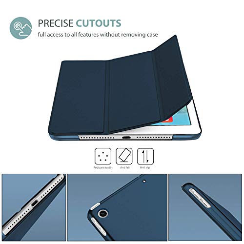 ProCase Smart Case for iPad Air 1st Edition, Ultra Slim Lightweight Stand Protective Case Shell with Translucent Frosted Back Cover for Apple iPad Air 2013 Model (A1474 A1475 A1476) -Navy