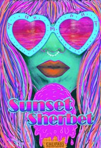 califari sunset sherbet - full color strain art poster, decor for a home, dorm, dispensary, store or smoke shop - 13" x 19" lithograph print