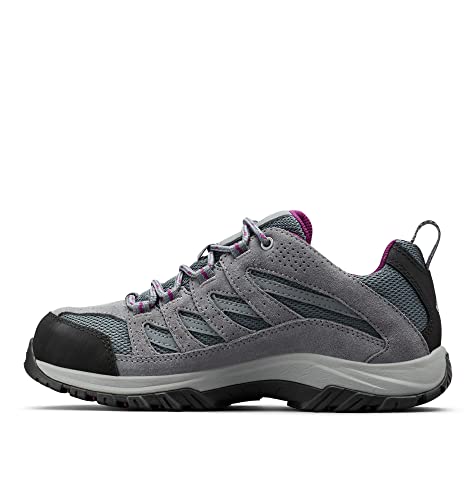 Columbia Womens Crestwood Mid Waterproof Hiking Shoe, Graphite, Wild Iris, 8.5 US