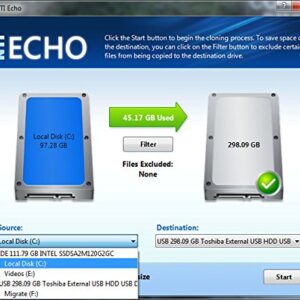 NTI Echo 5 | New Version 5.5 | Disk Cloning Migration and Duplication Software. It Simply Works | Make an exact copy of HDD, SSD or NVMe SSD, with Dynamic Resizing | Available in Download and CD-ROM