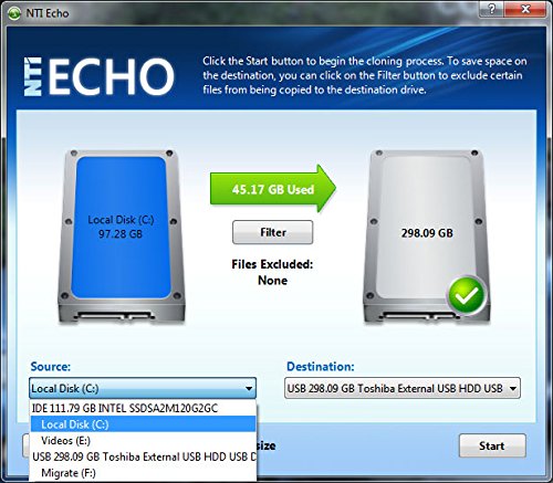 NTI Echo 5 | New Version 5.5 | Disk Cloning Migration and Duplication Software. It Simply Works | Make an exact copy of HDD, SSD or NVMe SSD, with Dynamic Resizing | Available in Download and CD-ROM