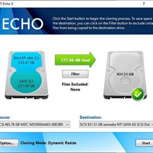 NTI Echo 5 | New Version 5.5 | Disk Cloning Migration and Duplication Software. It Simply Works | Make an exact copy of HDD, SSD or NVMe SSD, with Dynamic Resizing | Available in Download and CD-ROM