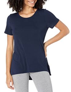 amazon essentials women's relaxed-fit short-sleeve scoopneck swing tee (available in plus size), navy, xx-large