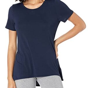 Amazon Essentials Women's Relaxed-Fit Short-Sleeve Scoopneck Swing Tee (Available in Plus Size), Navy, XX-Large