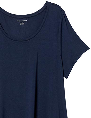 Amazon Essentials Women's Relaxed-Fit Short-Sleeve Scoopneck Swing Tee (Available in Plus Size), Navy, XX-Large