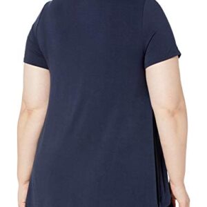 Amazon Essentials Women's Relaxed-Fit Short-Sleeve Scoopneck Swing Tee (Available in Plus Size), Navy, XX-Large