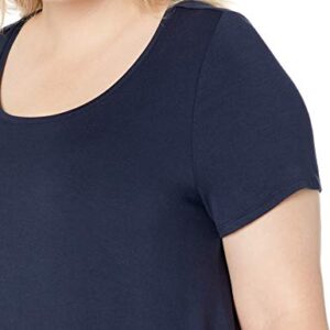 Amazon Essentials Women's Relaxed-Fit Short-Sleeve Scoopneck Swing Tee (Available in Plus Size), Navy, XX-Large