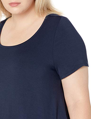 Amazon Essentials Women's Relaxed-Fit Short-Sleeve Scoopneck Swing Tee (Available in Plus Size), Navy, XX-Large